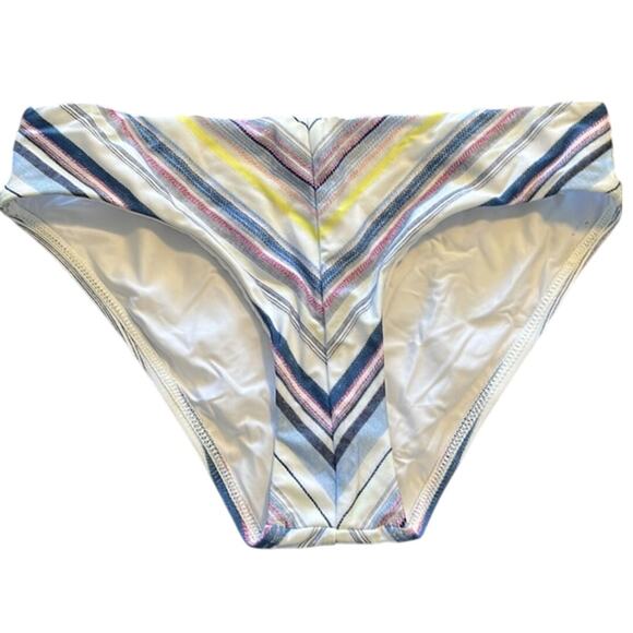 Splendid Striped Retro Multicolored Swimsuit Bikini Bottom Small NWT - Picture 3 of 4